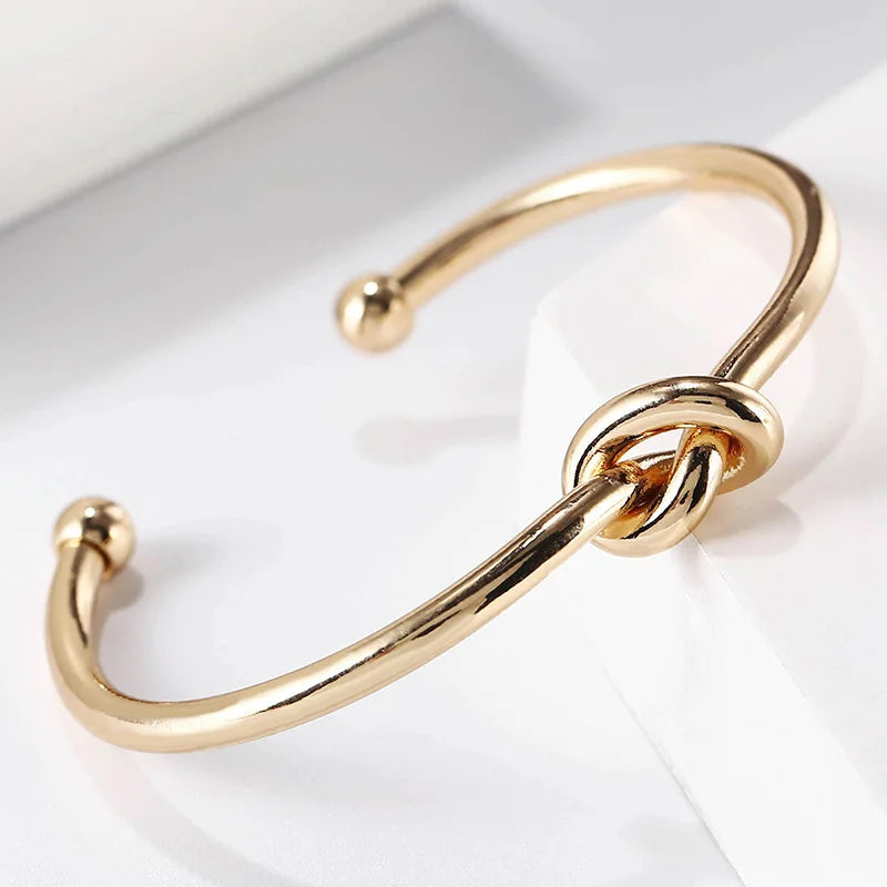 Olya – Bracelet manchette tendance en acier inoxydable, finition or ou argent