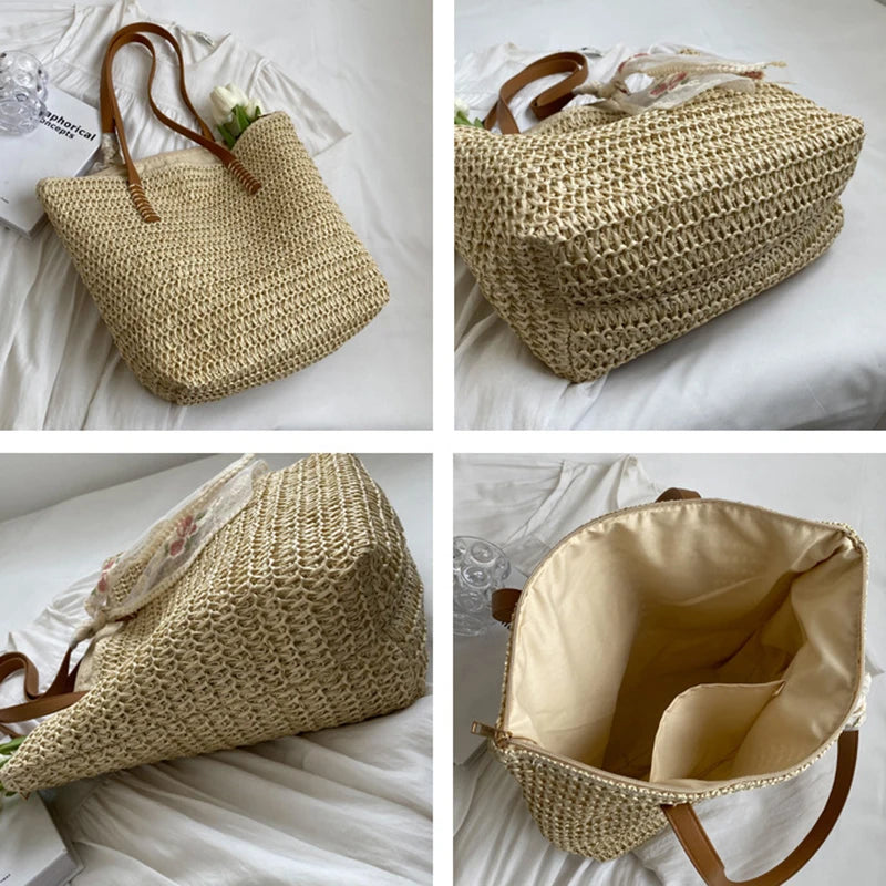 Naïa – Sac cabas femme en paille au style bohème et estival