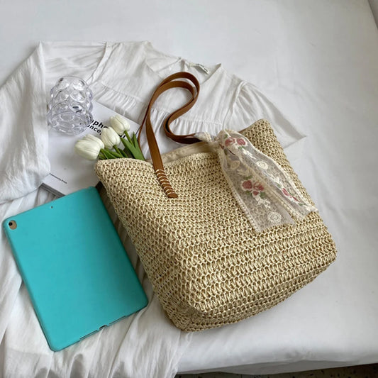 Naïa – Sac cabas femme en paille au style bohème et estival
